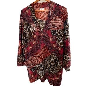 Vintage Merino Wool V Neck Tunic Sweater Made in France